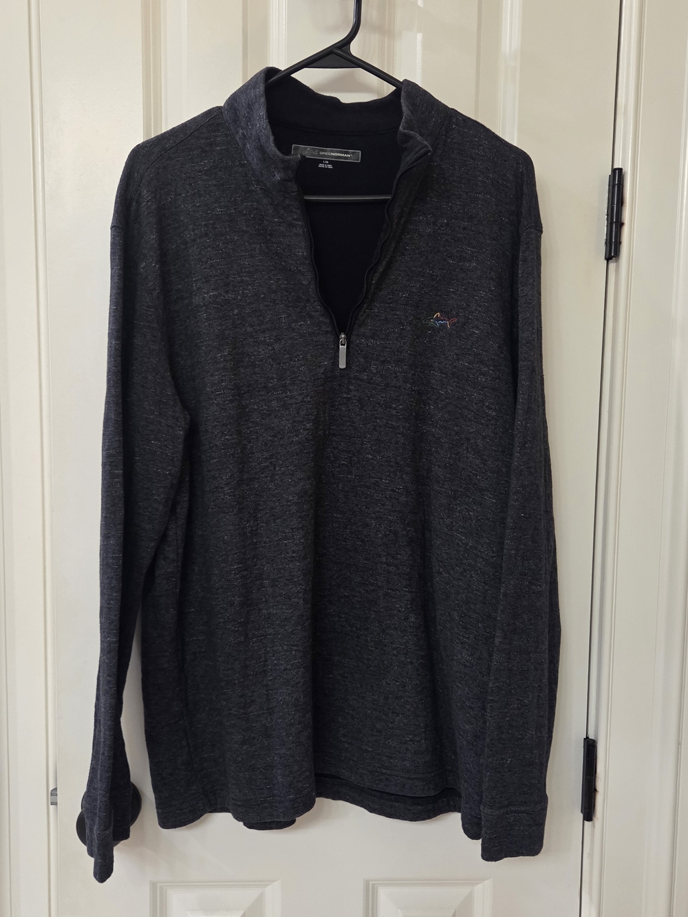 Greg Norman Men's Charcoal Heather Quarter-Zip Pullover